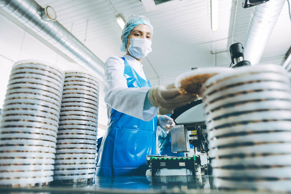 Factory Worker in PPE Mask