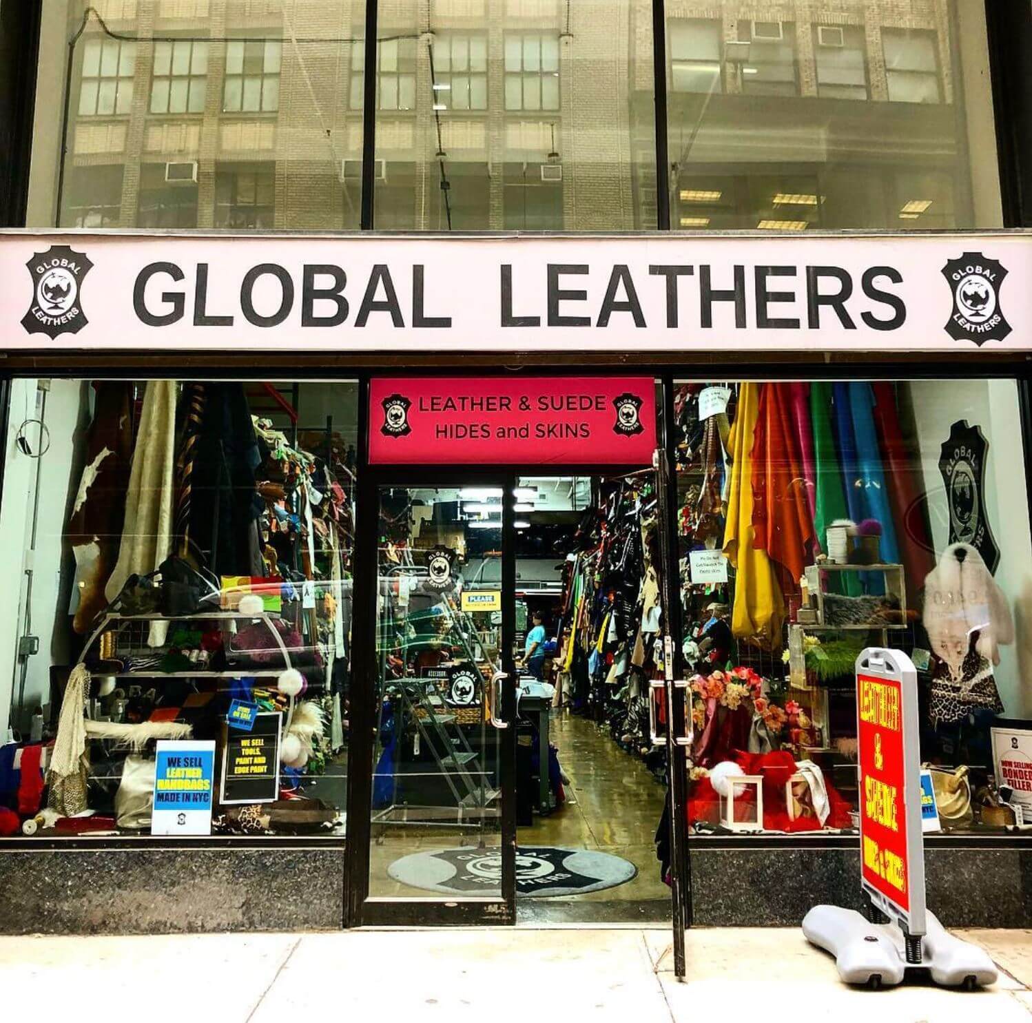 Faces of the Garment District Global Leathers Storefront