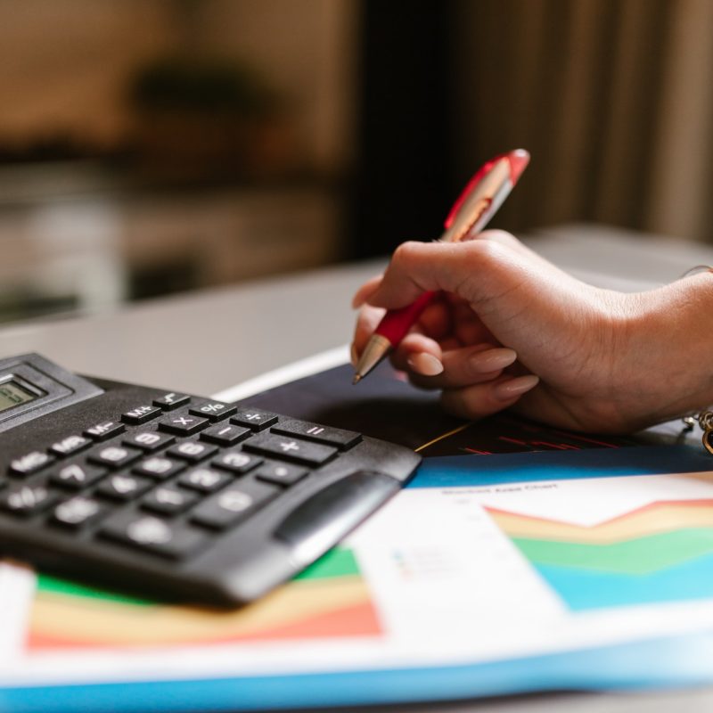 calculator on a desk