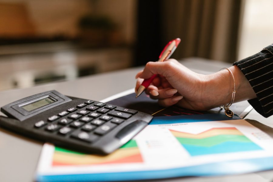 calculator on a desk