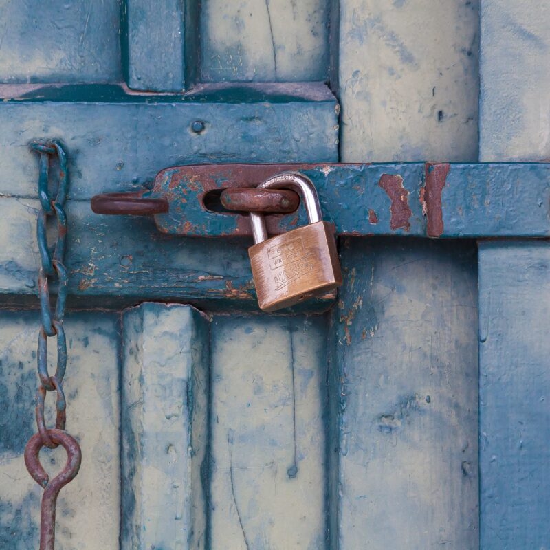 lock holding a door closed