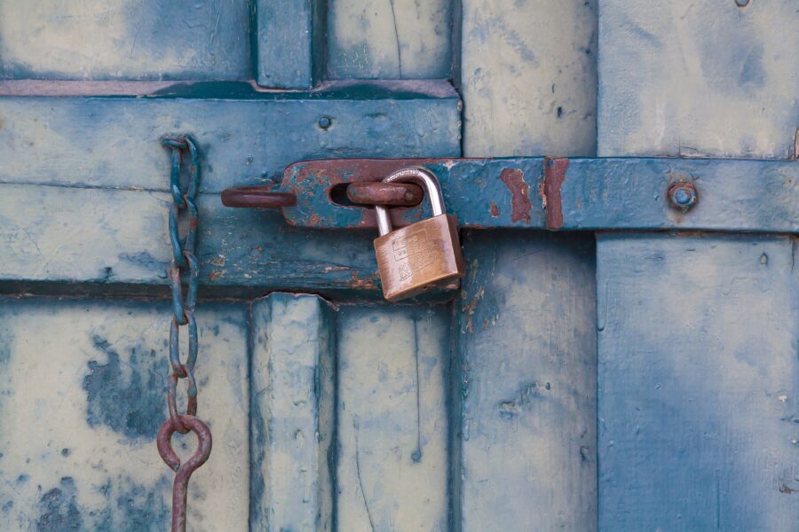 lock holding a door closed