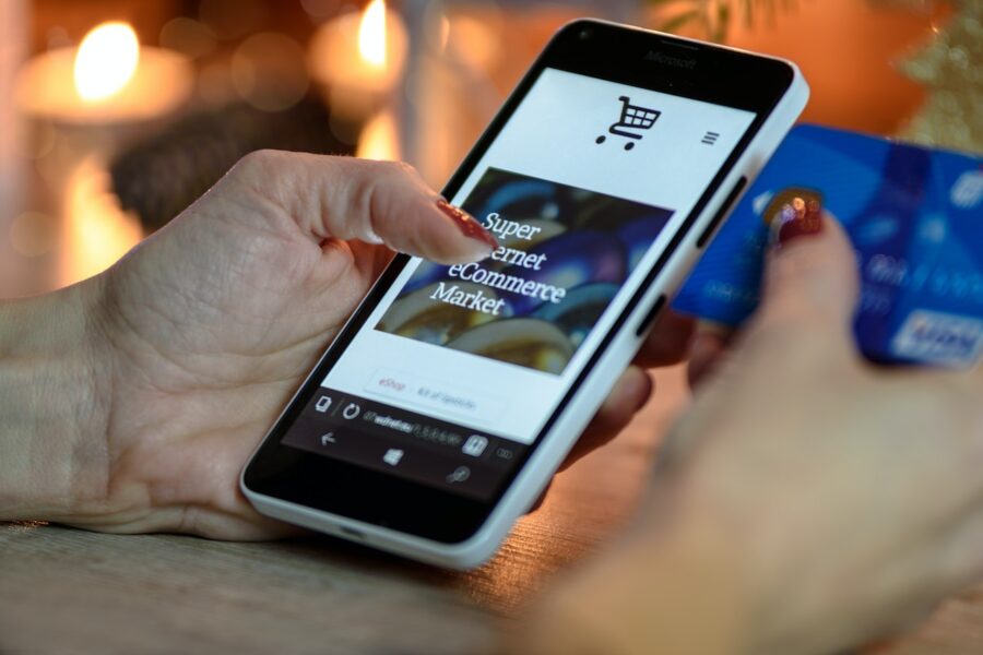phone view of online shopping
