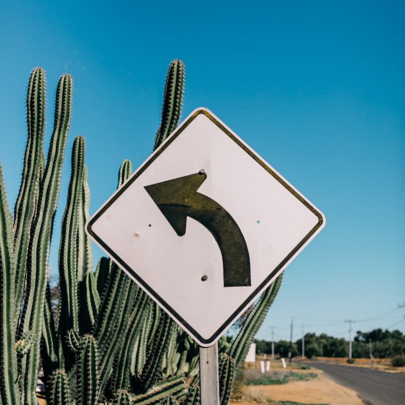 road sign in desert