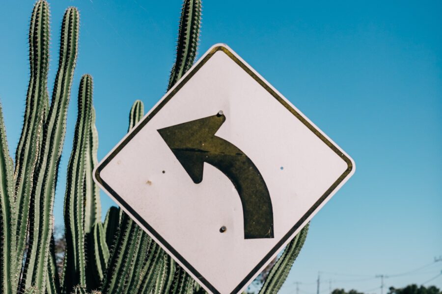 road sign in desert