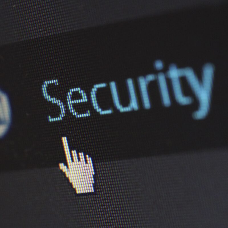 website mouse pointing to a security tab