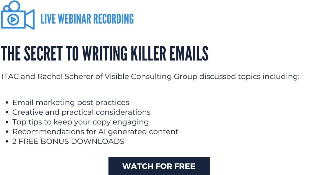 the secret to writing killer emails webinar details and link to watch on demand