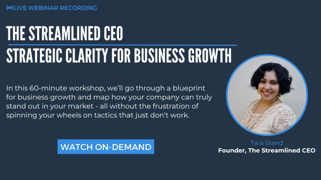 details from The Streamlined CEO webinar